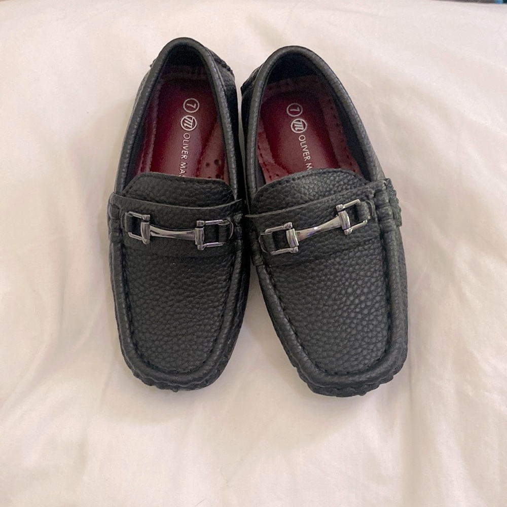 oliver mason  black toddler loafers